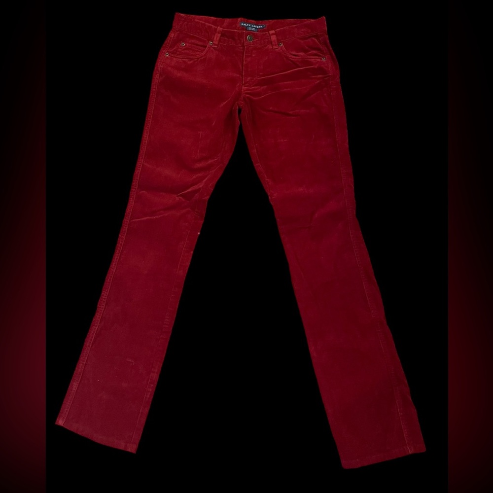 Ralph Lauren Women’s Red Corduroys w/ Beaded Logo